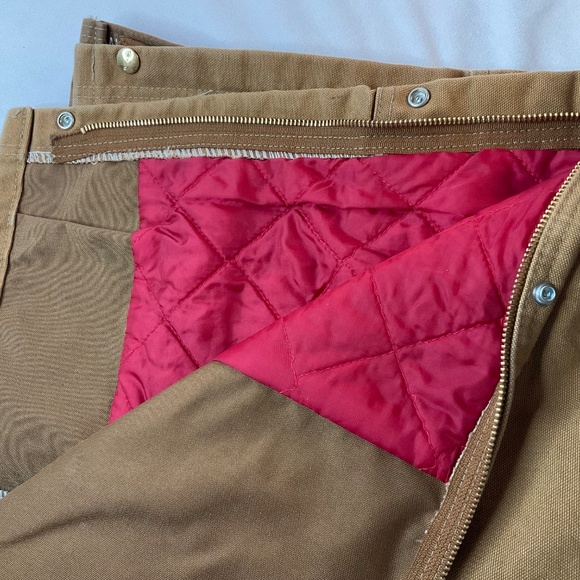 CARHARTT MENS QUILT LINED ZIP LEG 100% COTTON HEAVY DUCK OVERALLS SIZE 42x30 EUC - Picture 6 of 13